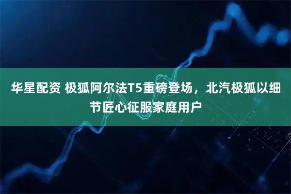 华星配资 极狐阿尔法T5重磅登场，北汽极狐以细节匠心征服家庭用户